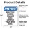 Signmission Electric Shock Hazard Risk Swim OSHA Notice Sign, Vinyl Decal, 18in W x 24in L, 2PK OS-2PACK-NS-D-1824-V-11640 - alternate 2